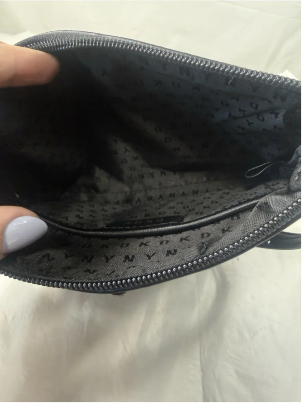 DKNY Tinsley Logo Crossbody Bag and matching card case in black